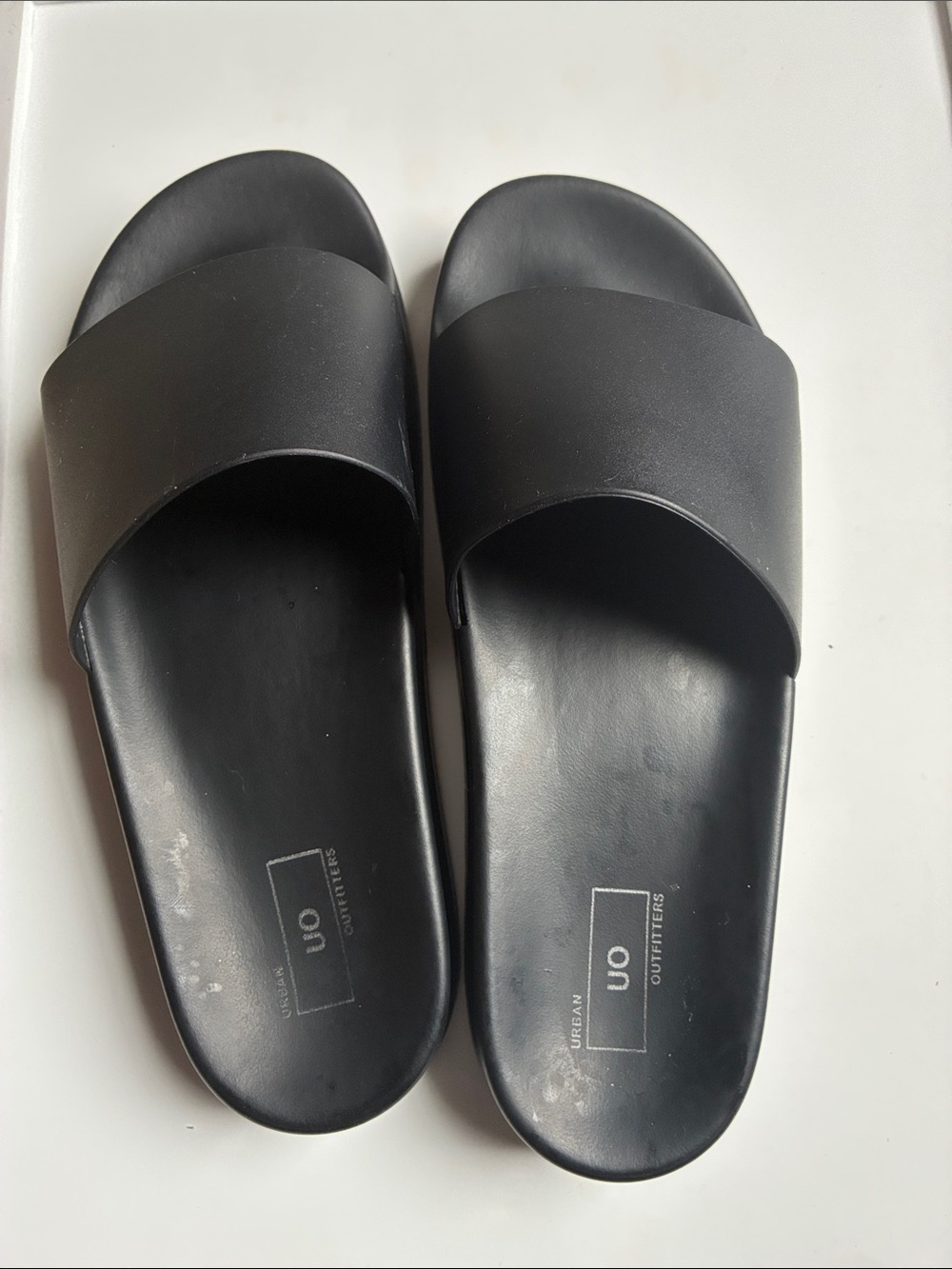 Urban Outfitters Black Minimal Slide Sandals